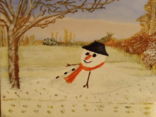 Christine P, Winter wonderland, acrylic on board_.